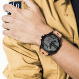 Buy Shop Diesel Mr. Daddy 2.0 Chronograph Grey Dial Brown Leather Strap Watch For Men - DZ7406 USA Online