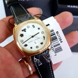 Buy Shop Marc Jacobs Mandy White Dial Black Leather Strap Watch for Women - MJ1564 USA Online