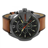 Buy Shop Diesel Mega Chief Chronograph Black Dial Brown Leather Strap Watch For Men - DZ4343 USA Online