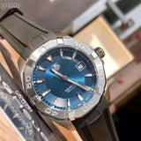 Buy Shop Tag Heuer Aquaracer Quartz Blue Dial Black Rubber Strap Watch for Men - WAY1112.FT8021 USA Online