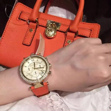 Buy Shop Michael Kors Parker Champagne Dial Orange Leather Strap Watch for Women - MK2279 USA Online
