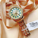 Buy Shop Michael Kors Mini Pilot Quartz Gold Dial Gold Steel Strap Watch For Women - MK7366 USA Online
