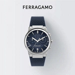 Buy Shop Salvatore Ferragamo Sapphire Chrono Blue Dial Blue Rubber Strap Watch for Men - SFME00923 USA Online