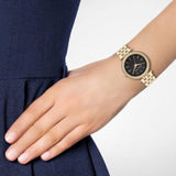 Buy Shop Michael Kors Mini Darci Quartz Black Dial Gold Steel Strap Watch For Women - MK3738 USA Online