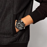 Buy Shop Diesel Mr Daddy Chronograph White Dial Black Leather Strap Watch For Men - DZ7125 USA Online