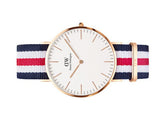 Buy Shop Daniel Wellington Classic Canterbury White Dial Two Tone Nylon Strap Watch For Men - DW00100002 USA Online
