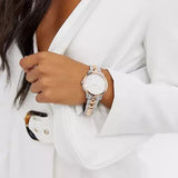 Buy Shop Michael Kors Runway Mercer Crystals Silver Dial Two Tone Steel Strap Watch For Women - MK6716 USA Online