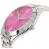 Buy Shop Michael Kors Slim Runway Quartz Pink Dial Silver Steel Strap Watch For Women - MK3291 USA Online