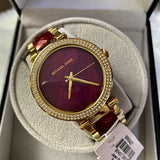 Buy Shop Michael Kors Parker Mother of Pearl Red Dial Two Tone Steel Strap Watch for Women - MK6427 USA Online