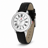 Buy Shop Michele Serein Silver Dial Black Leather Strap Watch for Women - MWW21B000011 USA Online