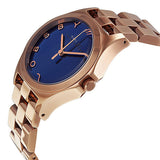 Buy Shop Marc Jacobs Henry Blue Dial Rose Gold Steel Strap Watch for Women - MBM3213 USA Online
