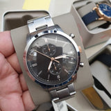 Buy Shop Fossil Townsman Chronograph Grey Dial Silver Steel Strap Watch for Men - FS5407 USA Online