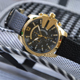 Buy Shop Diesel Mega Chief Chronograph Black Dial Black Leather Strap Watch For Men - DZ4344 USA Online
