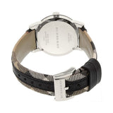 Buy Shop Burberry The City White Dial Black Haymarket Leather Strap Watch for Women - BU9150 USA Online