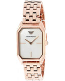 Buy Shop Emporio Armani Giola White Mother of Pearl Dial Rose Gold Steel Strap Watch For Women - AR11147 USA Online