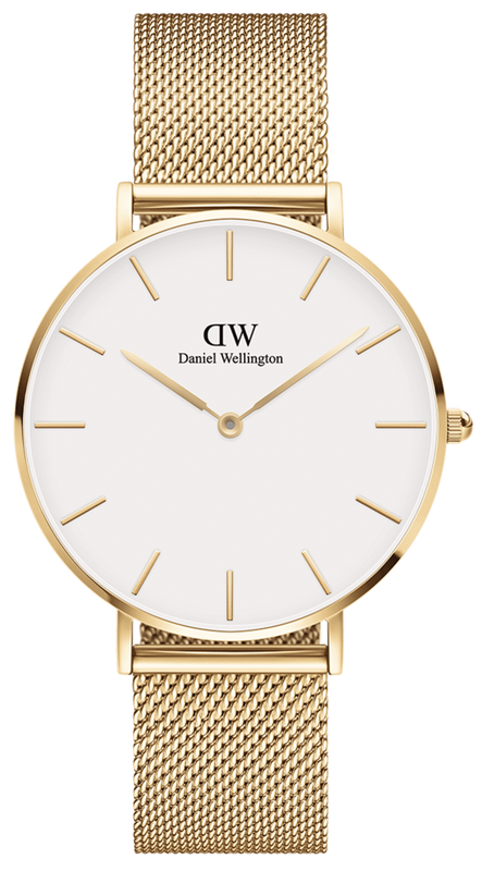 Buy Shop Daniel Wellington Classic Petite White Dial Gold Mesh Bracelet Watch For Women - DW00100348 USA Online