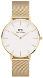 Buy Shop Daniel Wellington Classic Petite White Dial Gold Mesh Bracelet Watch For Women - DW00100348 USA Online
