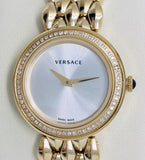 Buy Shop Versace V Flare Diamonds Silver Dial Gold Steel Strap Watch for Women - VEBN00918 USA Online