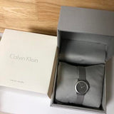 Buy Shop Calvin Klein Minimal Grey Dial Silver Mesh Bracelet Watch for Women - K3M53154 USA Online