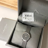 Buy Shop Calvin Klein Minimal Grey Dial Silver Mesh Bracelet Watch for Women - K3M53154 USA Online