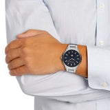 Buy Shop Emporio Armani Renato Blue Dial Silver Steel Strap Watch For Men - AR11137 USA Online