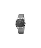 Buy Shop Calvin Klein Minimalist Black Dial Silver Mesh Bracelet Watch for Men - K3M2112X USA Online