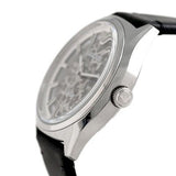 Buy Shop Emporio Armani Meccanico White Skeleton Dial Black Leather Strap Watch For Men - AR60003 USA Online