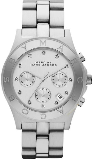 Marc Jacobs Blade White Dial SIlver Steel Strap Watch for Women - MBM3100