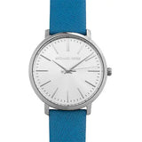 Buy Shop Michael Kors Jaryn Quartz Silver Dial Blue Leather Strap Watch For Women - MK2495 USA Online