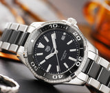 Buy Shop Tag Heuer Aquaracer Quartz Diamonds Black Dial Two Tone Steel Strap Watch for Women - WAY131G.BA0913 USA Online