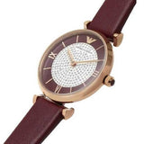 Buy Shop Emporio Armani Gianni T Bar Crystals Maroon Dial Maroon Leather Strap Watch for Women - AR11487 USA Online