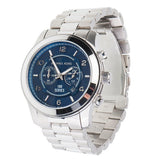 Buy Shop Michael Kors Stop Hunger Chronograph Blue Dial Silver Steel Strap Watch for Men - MK8314 USA Online