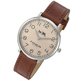 Coach Slim Easton White Dial Brown Leather Strap Watch for Women - 14502682