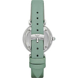 Buy Shop Emporio Armani Gianni T Bar Mother Of Pearl Blue Dial Blue Leather Strap Watch For Women - AR1959 USA Online