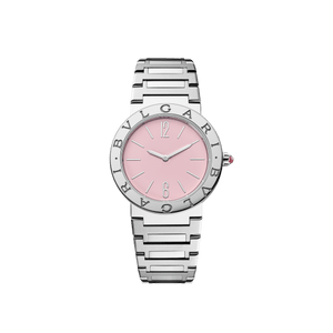 Buy Shop Bvlgari Bvlgari Bvlgari Quartz Pink Dial Silver Steel Strap Watch for Women - BVLGARI103711 USA Online