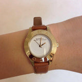 Buy Shop Marc Jacobs Mini Blade White Dial Brown Leather Strap Watch for Women - MBM1219 USA Online