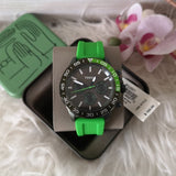 Buy Shop Fossil Bannon Chronograph Grey Dial Green Silicone Strap Watch for Men - BQ2501 USA Online