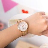 Buy Shop Fossil Jacqueline Mother of Pearl White Dial Gold Mesh Strap Watch for Women - ES4352 USA Online