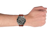 Buy Shop Fossil Garrett Chronograph Grey Dial Brown Leather Strap Watch for Men - FS5770 USA Online