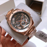 Buy Shop Michael Kors Brecken Chronograph Analog Black Dial Rose Gold Steel Strap Watch For Women - MK8563 USA Online