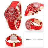 Buy Shop Marc Jacobs Rock Chronograph Red Dial Red Silicone Strap Watch for Women - MBM2577 USA Online