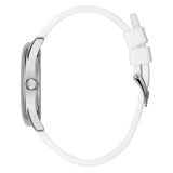 Guess G Twist Quartz White Dial White Silicone Strap Watch For Women - W0911L1