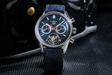 Buy Shop Tag Heuer Carrera Chronograph Blue Dial Blue Leather Strap Watch for Men - CBS2212.FC6535 USA Online