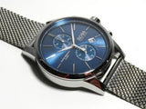 Hugo Boss Jet Blue Dial Silver Mesh Bracelet Watch for Men - 1513441