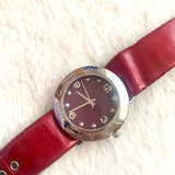 Buy Shop Marc Jacobs Amy Red Dial Burgundy Leather Strap Watch for Women - MBM1152 USA Online