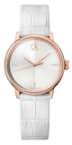 Calvin Klein Accent White Dial White Leather Strap Watch for Women - K2Y2Y6KW