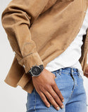 Buy Shop Emporio Armani Luigi Chronograph Black Dial Black Leather Watch For Men - AR1828 USA Online
