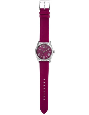 Buy Shop Michael Kors Lexington Quartz Fuchsia Dial Fuchsia Leather Strap Watch For Women - MK4749 USA Online