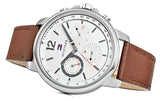 Buy Shop Tommy Hilfiger Landon Chronograph White Dial Brown Leather Strap Watch for Men - 1791531 USA Online