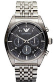 Buy Shop Emporio Armani Franco Black Dial Silver Steel Strap Watch For Men - AR0373 USA Online